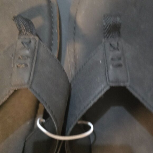 Flojos Mens Black Flip Flops Size 10 Rubber & Faux Leather Casual Footwear - Picture 5 of 6